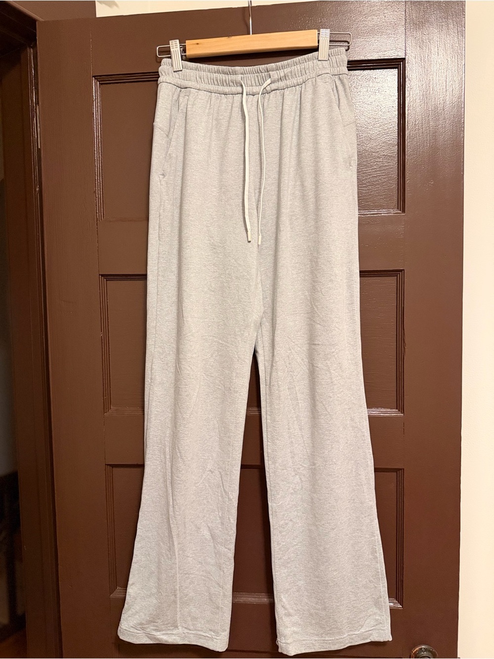 lululemon athletica Light Gray Wide-Leg Track Pants